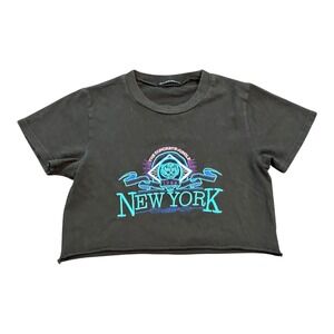 Brandy Melville New York Crop Top The Concrete Jungle 1987 Graphic‎ Size Small